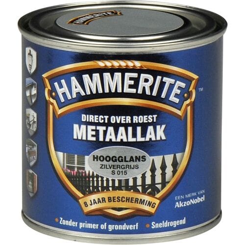 Hammerite Metaallak Direct over Roest Hoogglans - S015 Zilvergrijs