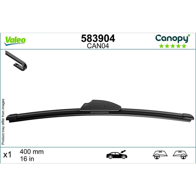 Wisserblad VALEO Canopy 583904, 400mm, Voor, 1 Stuk
