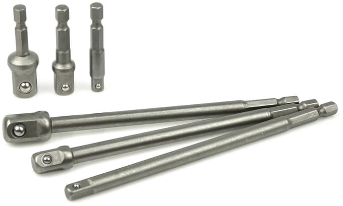 GEKO Zeskantige adapterset - 6-delig - CR-V staal - 50/150mm lengte