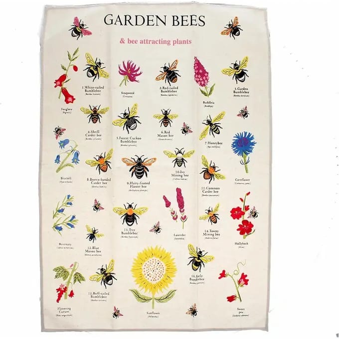 Katoenen theedoek Rex London Abeilles Du Jardin