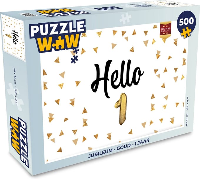 Puzzel Jubileum - Goud - 1 jaar - Legpuzzel - Puzzel 500 stukjes