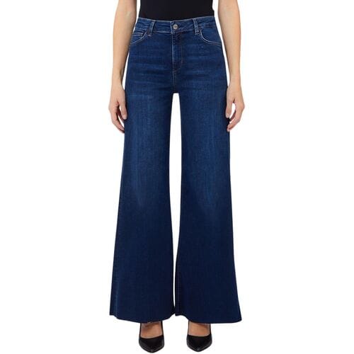flared fit jeans van elastische katoenmix