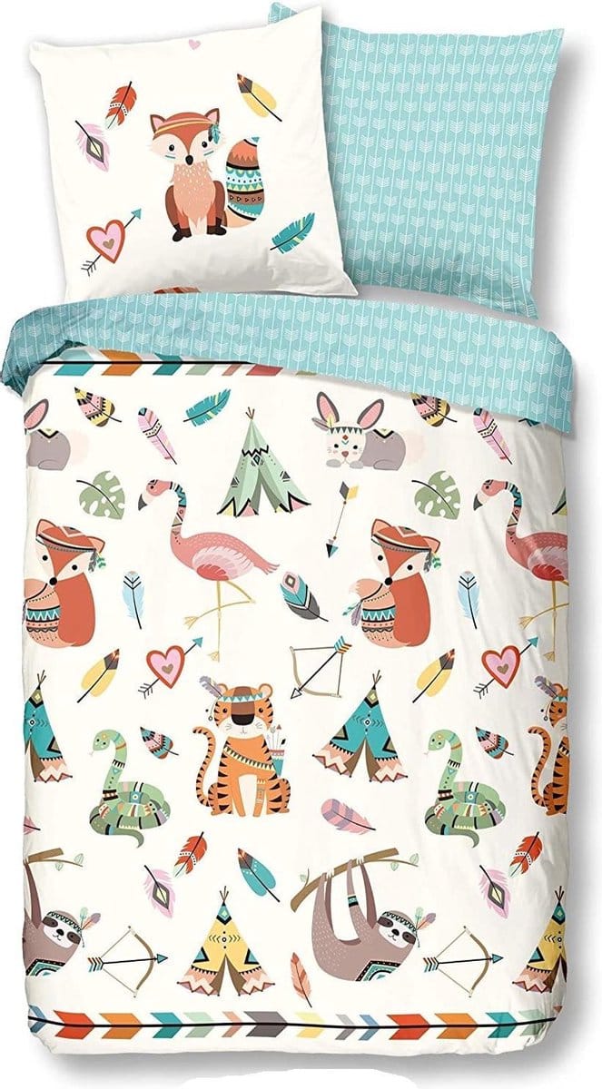 Good Morning Kinderdekbedovertrek "boho dieren" - Multi - (140x200/220 cm) - Katoen