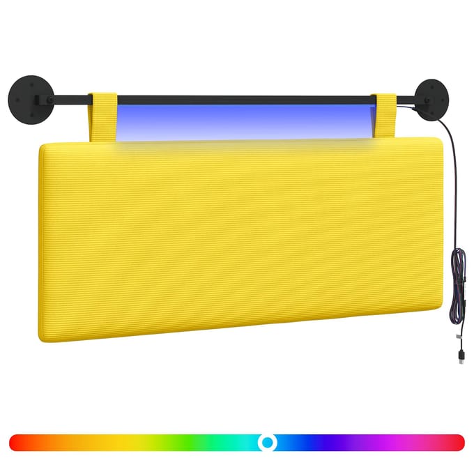 vidaXL - Hangend - hoofdbord - Licht - Geel - Corduroy - stof