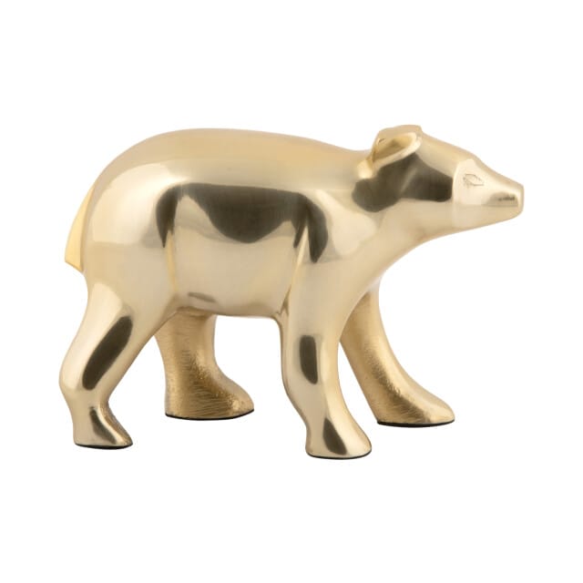 Present Time Ornament Bear - Goud - 15x7x10.5cm - Scandinavisch - Aluminium