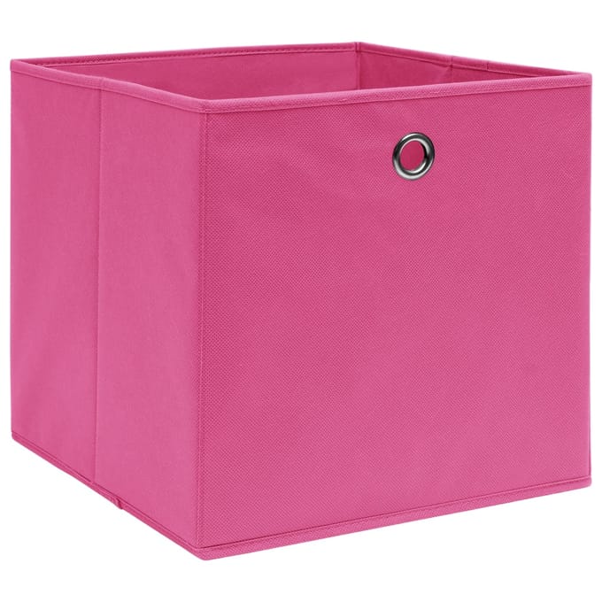 vidaXL - Opbergboxen - 4 - st - 32x32x32 - cm - stof - roze