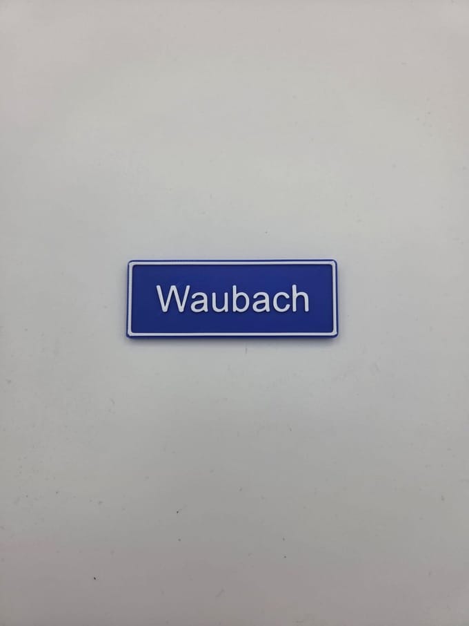 Koelkast Magneet plaatsnaam 8 X 3 CM Waubach