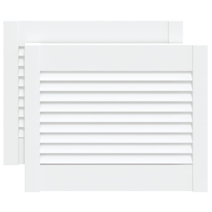vidaXL - Kastdeuren - met - lamellen - 2 - st - 39,5x49,4 - cm - grenenhout - wit
