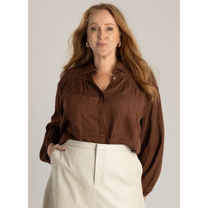 YEST CURVE Halia Tops - Copper Brown - maat X-0(44)