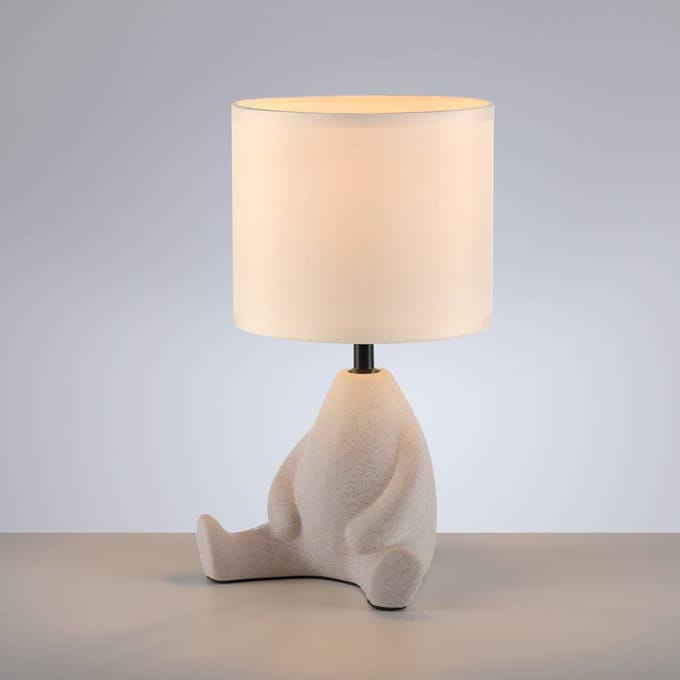 JUST LIGHT. GmbH JUST LIGHT. Ted tafellamp, keramiek, zittend, zandbeige