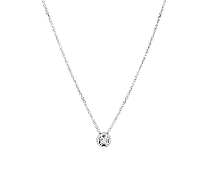 YO&NO - Ketting - Witgoud - Diamant - 1,0 mm -  41 - 43 - 45 cm - 585 goud