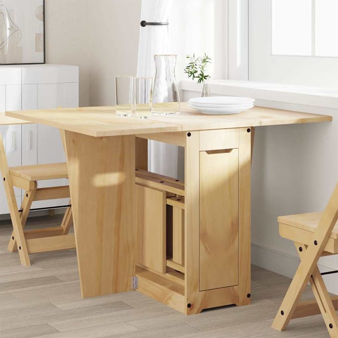 vidaXL - Eettafel - Corona - inklapbaar - massief - grenenhout - wasbruin