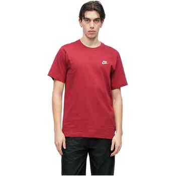 Nike T-shirt Heren Club Tee Bordeauxrood - Maat S