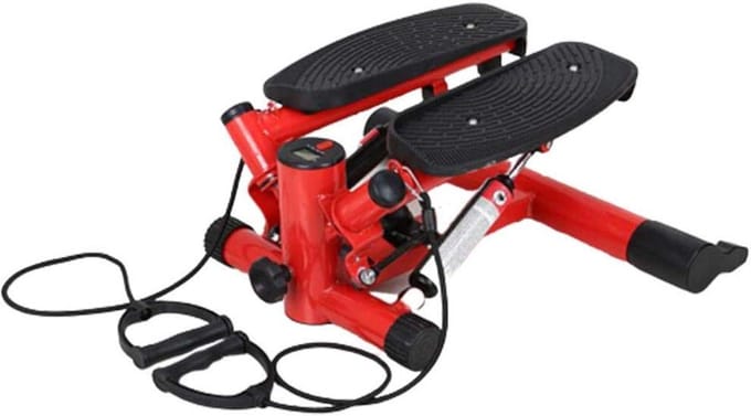 Mini Stepper - Indoor Trainer - Onderlichaam Trainen - Met Weerstandsbanden - Compact Ontwerp - Zwart