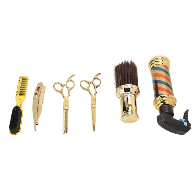 6-delige Haarknipschaarset Professionele Kapselschaarset met Knipschaar Uitdunschaar beige