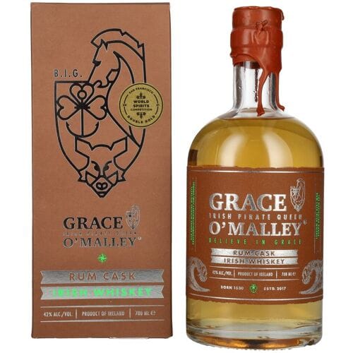 Grace O' Malley Irish Pirate Queen Whiskey Rum Cask 42% Vol. 0,7l in geschenkverpakking