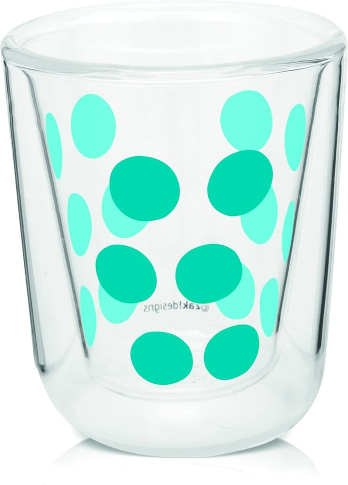 Zak!Designs Dotdot Espressobeker - Dubbelwandig - 7,5 cl - Aqua blauw