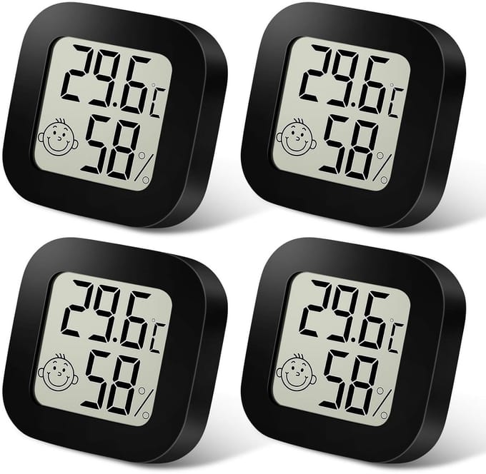 Digitale Hygrometer Thermometer Binnen - Temperatuur en Vochtigheidsmeter met LCD Scherm