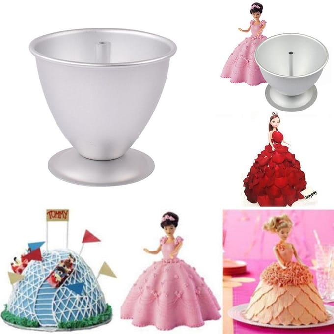 8 Inch Taartvorm Decoratieve Halve Cirkel Prinses Pop Jurk Taartpan Taart Bakvorm L white