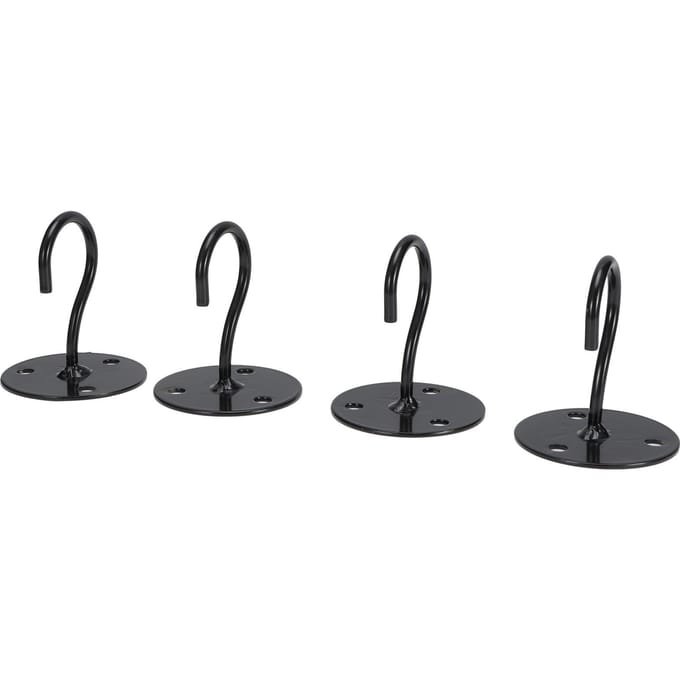 4 stuks Home Metalen Plafondhaken Muurhaken voor Lantaarns Bloempotten Windgongen Zwart zwart