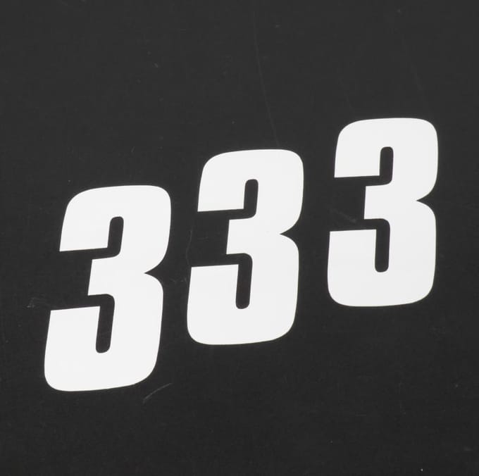 3 sticker racenummer drie 3 wit Blackbird 100x50 voor motor cross