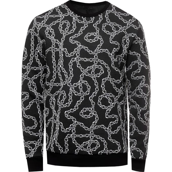 Jacquard trui in ijzeren design