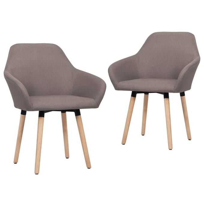 vidaXL - Eetkamerstoelen - draaibaar - 2 - st - stof - taupe