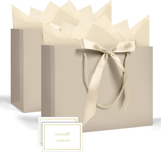 Luxe Cadeau Tassen in Champagne Goud Kleur (2 Stuks)