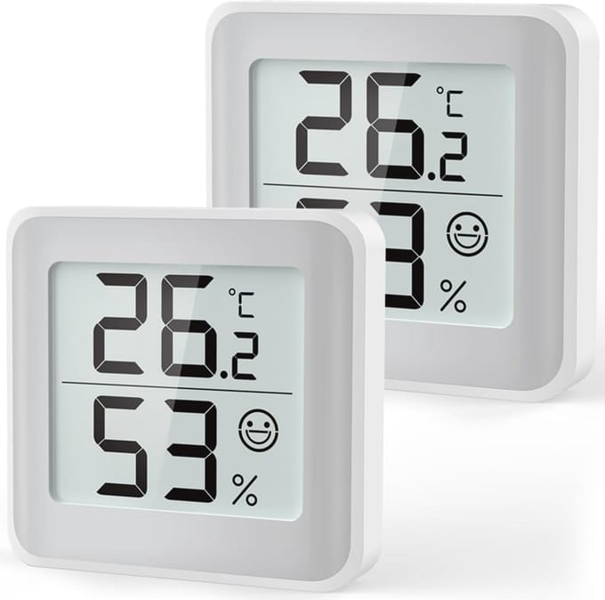 Kamerthermometer en Hygrometer voor Binnen met Comfortindicator en Groot Digitaal Display