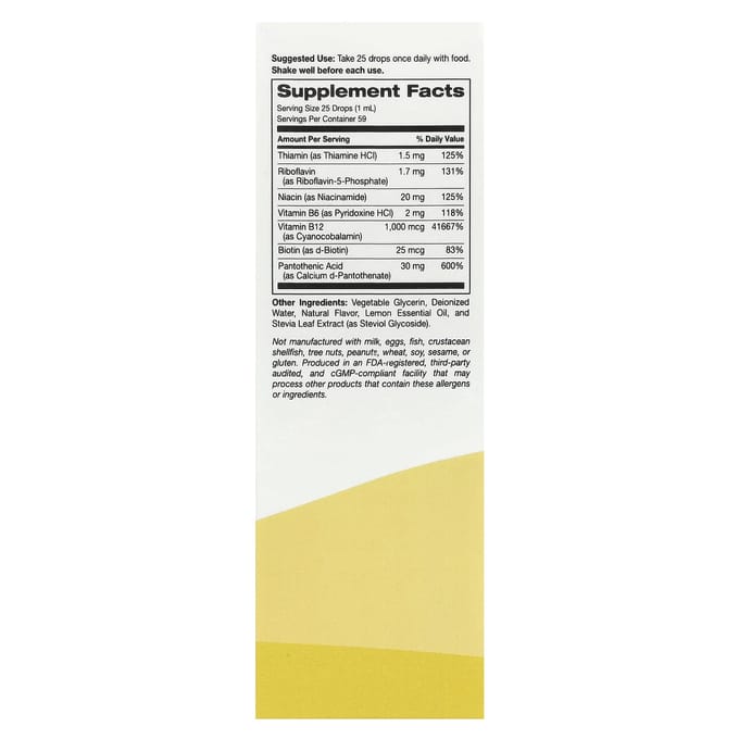 Super Nutrition, Complexe B, Spectre complet, Framboise Citron, 2 fl oz (59 ml)