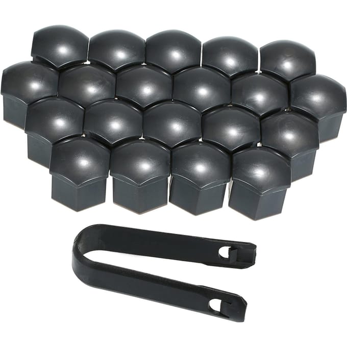 20 stks Universele 19mm Wielmoer Covers Wielmoer Caps Schroef Protector GY grijs