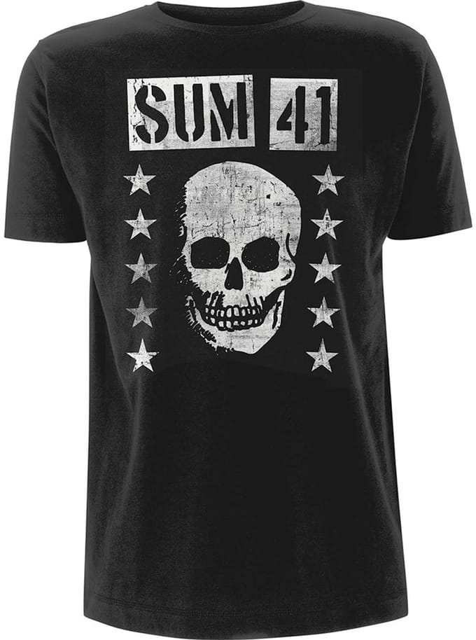 Sum 41 - Grinning Skull Heren T-shirt - M - Zwart
