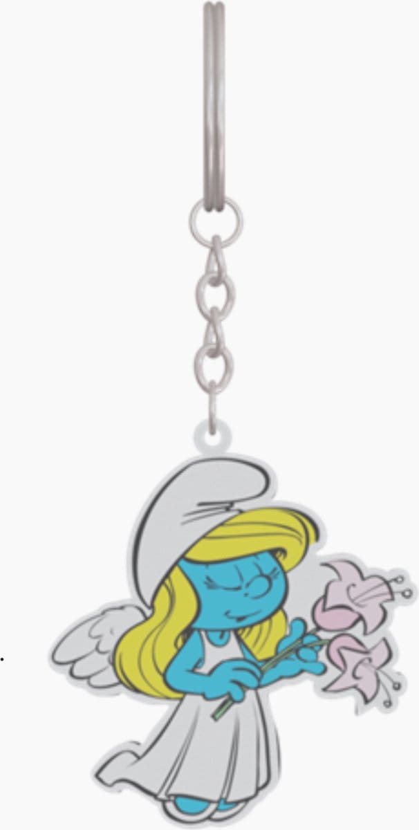 sleutelhanger smurfin met bloemen - Metaal - 6 cm