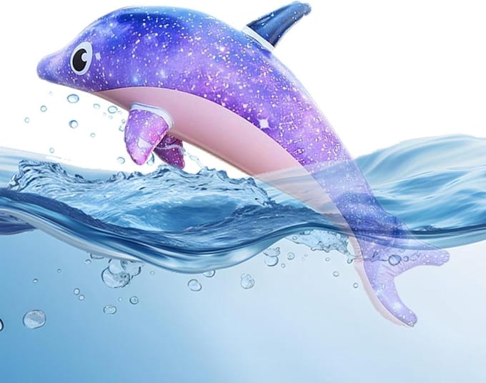 Opblaasbare Dolfijn - Zwembaddier - Waterpret - Realistisch Ontwerp - 85x39cm - Blauw