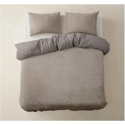 Sleeptime Dekbedovertrek Art Taupe - Eenpersoons 140 x 200/220 cm + 1 kussensloop