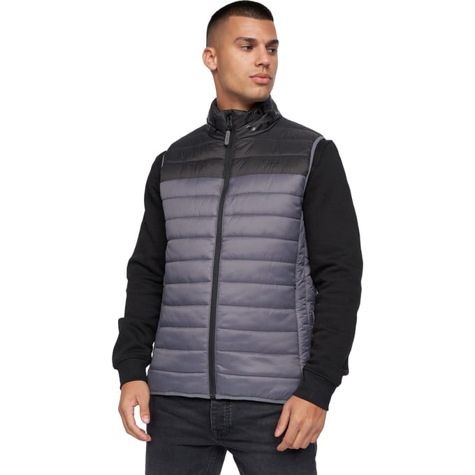 Crosshatch Heren Presnell Hoog Hals Gilet (Houtskool)
