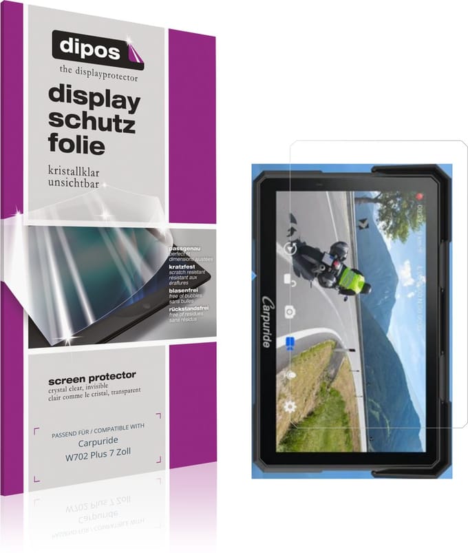 dipos – 2x Beschermfolie geschikt voor Carpuride W702 Plus 7 Zoll | Krasbestendige & heldere Screenprotector Ultra-Thin