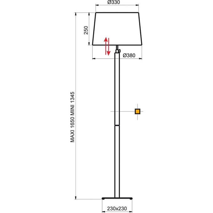 Aluminor Quatro Up vloerlamp ebbenhout/chroom