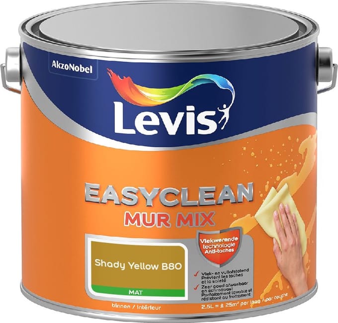 Levis - Easyclean Mur Mat Mix - Shady Yellow B80 - Mengverf - 2,5 L