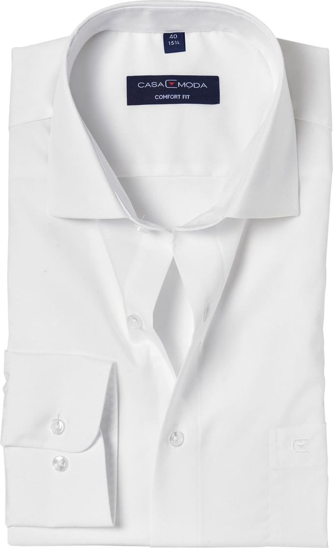 CASA MODA comfort fit overhemd - mouwlengte 72 cm - wit - Strijkvrij - Boordmaat: 41 (EU maat: L)