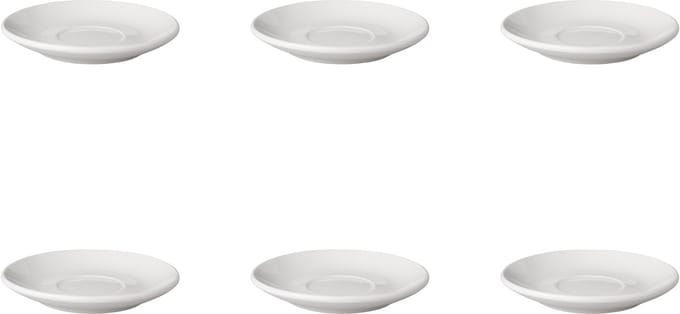 Mammoet - Schotel - Brede rand - Budgetline - 14 cm - Wit - Porselein - 6 stuks