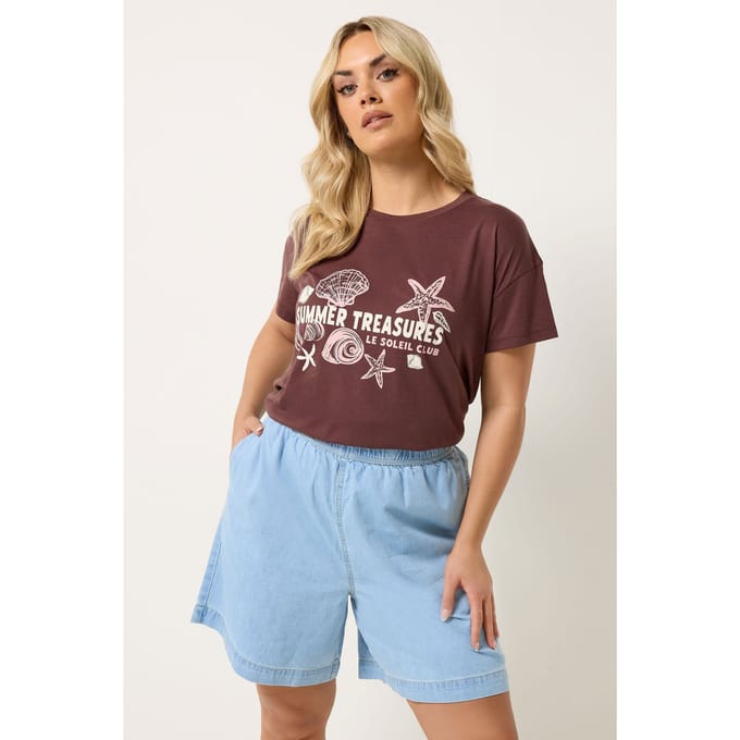 Yours Blauwe Denim Shorts Size 54