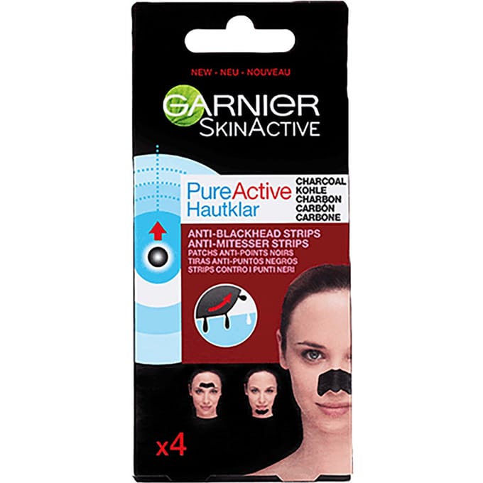 Pure Active Anti-Blackhead Pore Strips Pack Of 4 – Pore Strips, Deep Cleansing, For Oily Skin, Black, Charcoal, Suitable For Weekly Skincare Routine