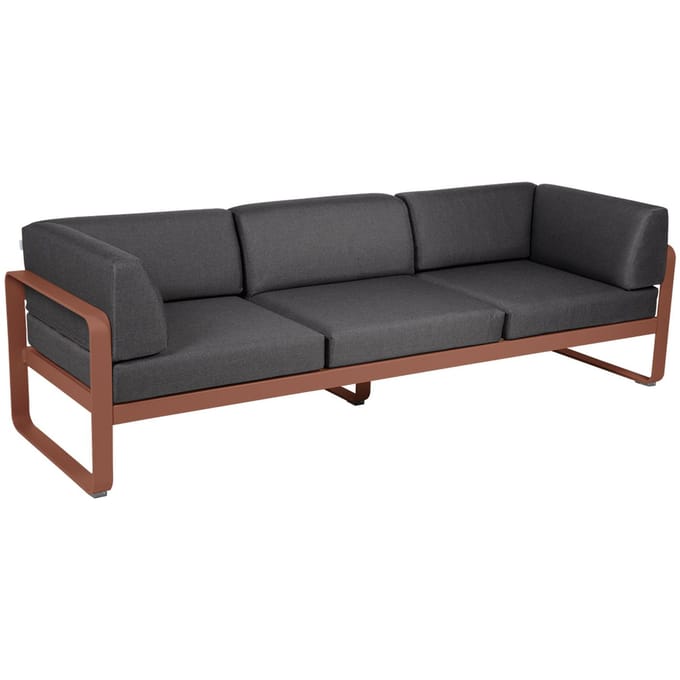 Fermob BELLEVIE club sofa 3 zits - 20 okerrood - A3 grafietgrijs