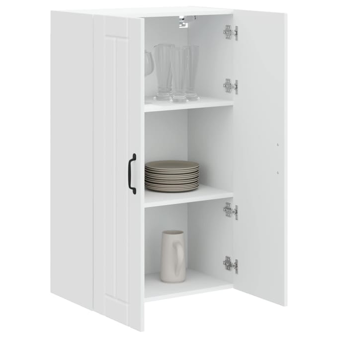 vidaXL - Wandkast - LUCCA - Wit - 60 - x - 31 - x - 100 - cm - Bewerkt - hout