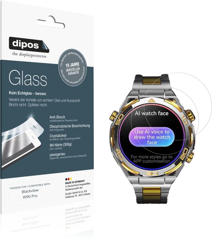 dipos – 2x Pantserfolie geschikt voor Blackview W90 Pro | 9H Screenprotector