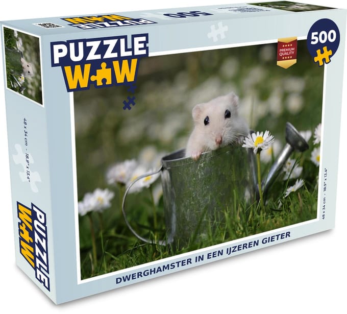 Puzzel Dwerghamster in een ijzeren gieter - Legpuzzel - Puzzel 500 stukjes