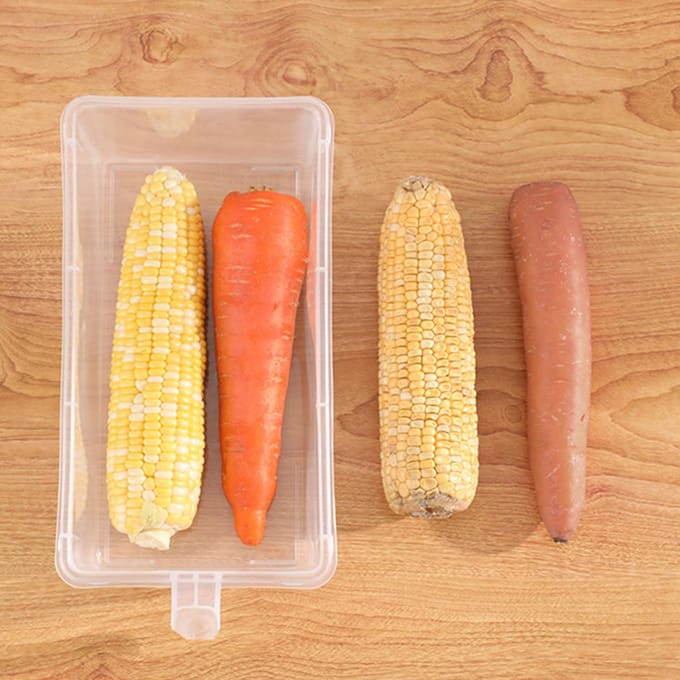 Koelkast Organizer 5L Voedselkwaliteit Plastic Luchtdichte Voedselopbergcontainer Doos met Deksel en Handvat white
