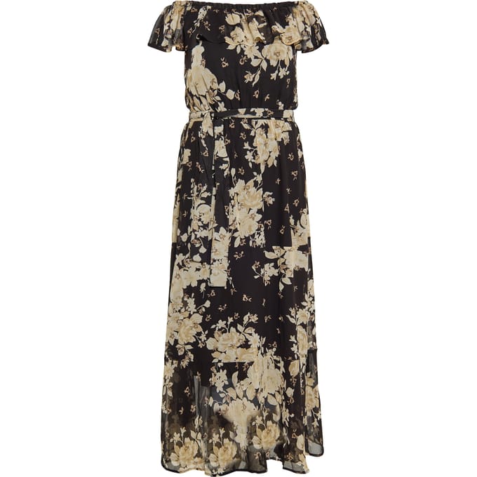Faina Jurk Dames zwarte bloem