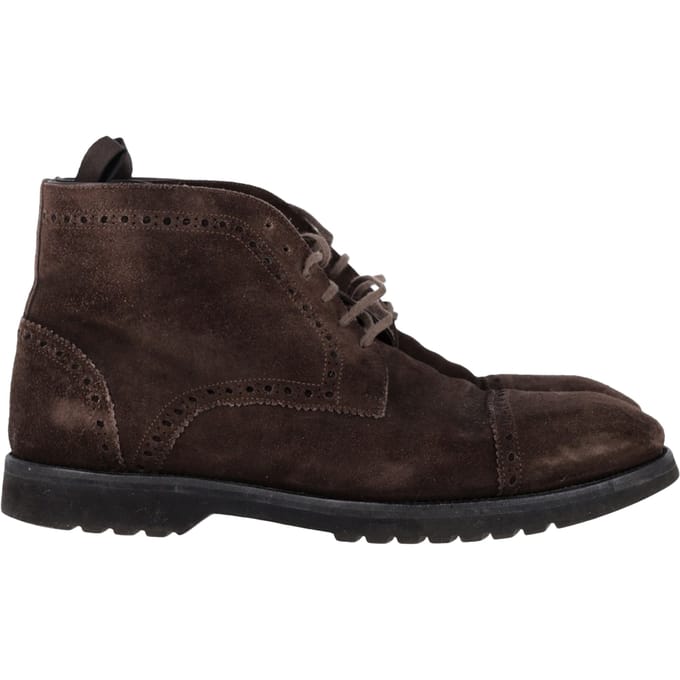 Tom Ford Laser Cut Lacer-Up Chukka Boots in Bruin Suède